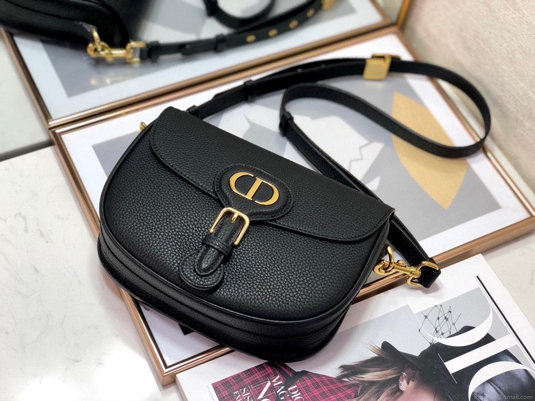 Dior M9319 Medium Bobby Bag Black Grained Calfskin