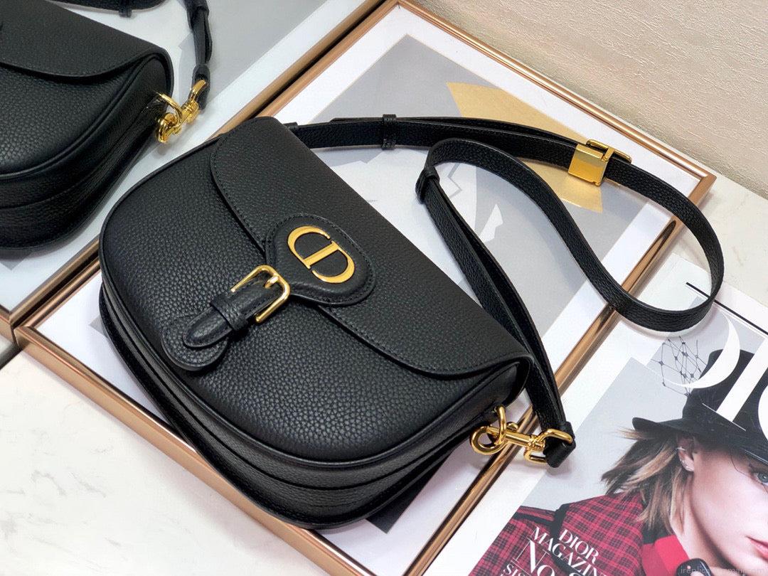 Dior M9319 Medium Bobby Bag Black Grained Calfskin