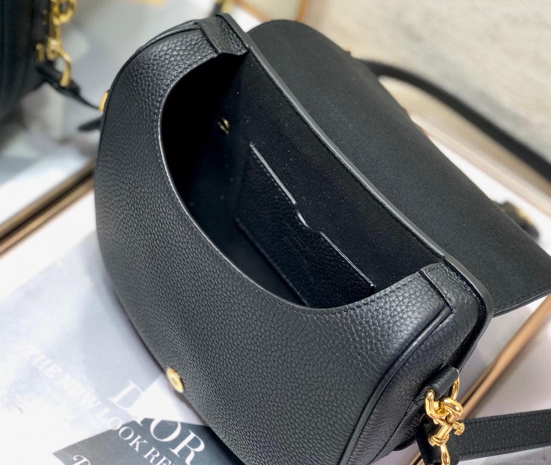 Dior M9319 Medium Bobby Bag Black Grained Calfskin