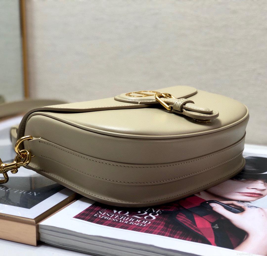 Dior M9319 Medium Bobby Bag Beige Gray Box Calfskin