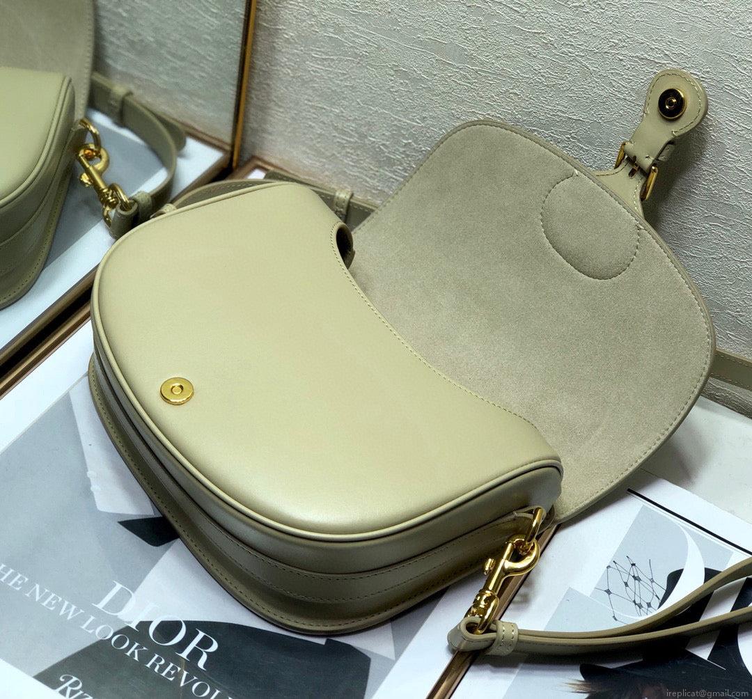 Dior M9319 Medium Bobby Bag Beige Gray Box Calfskin
