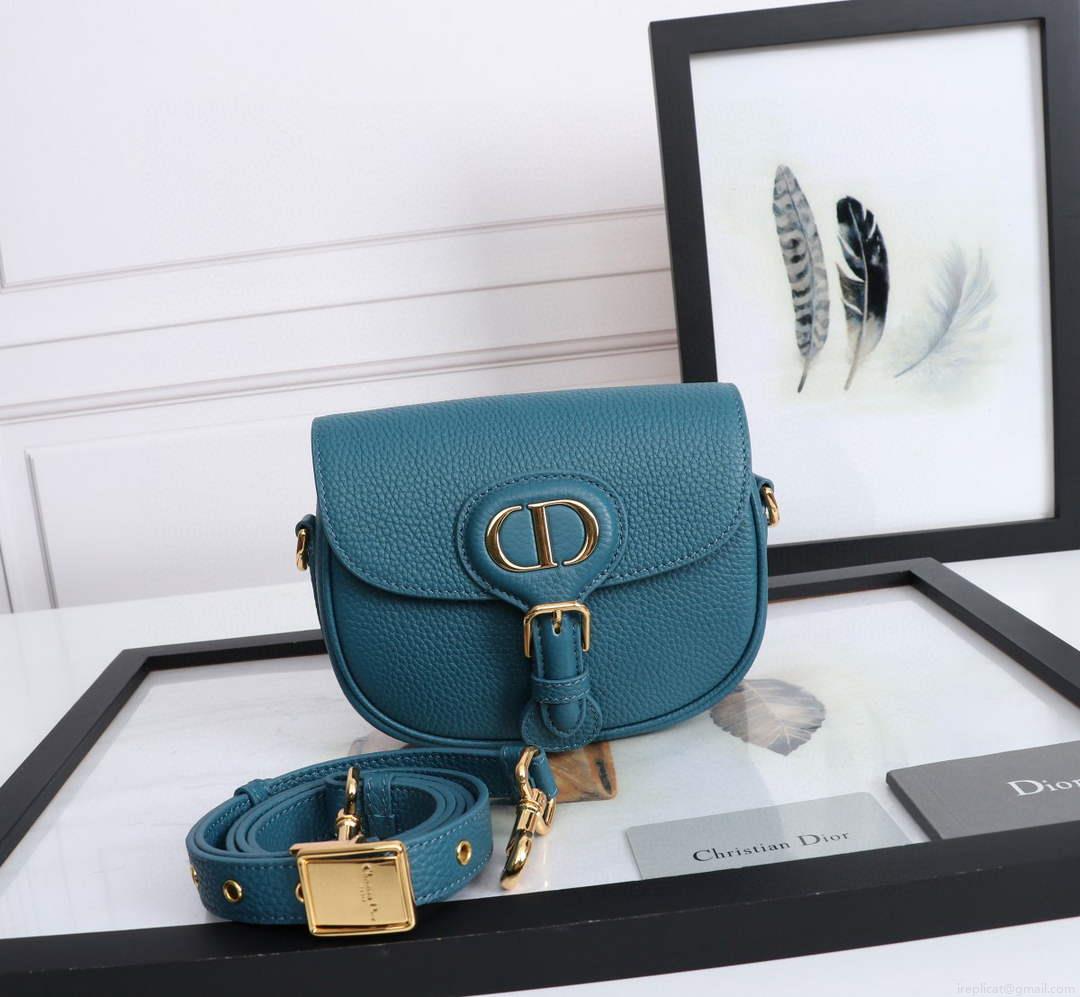 Dior M9317 Small bobby bag Blue Grained Calfskin