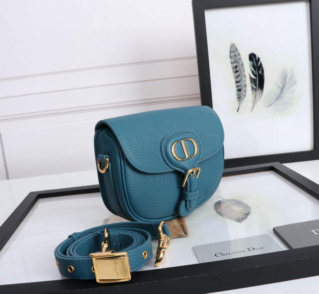 Dior M9317 Small bobby bag Blue Grained Calfskin