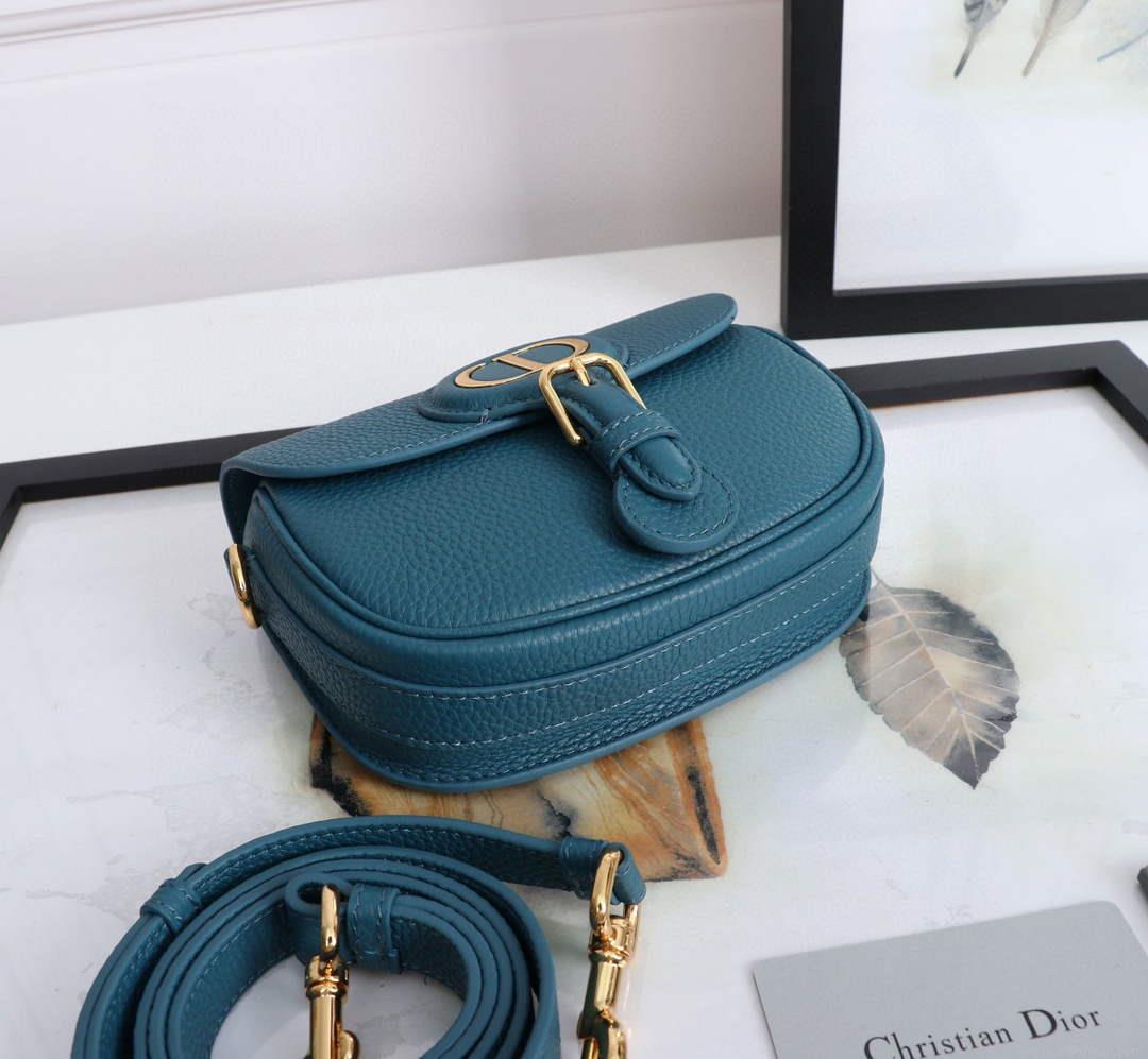 Dior M9317 Small bobby bag Blue Grained Calfskin