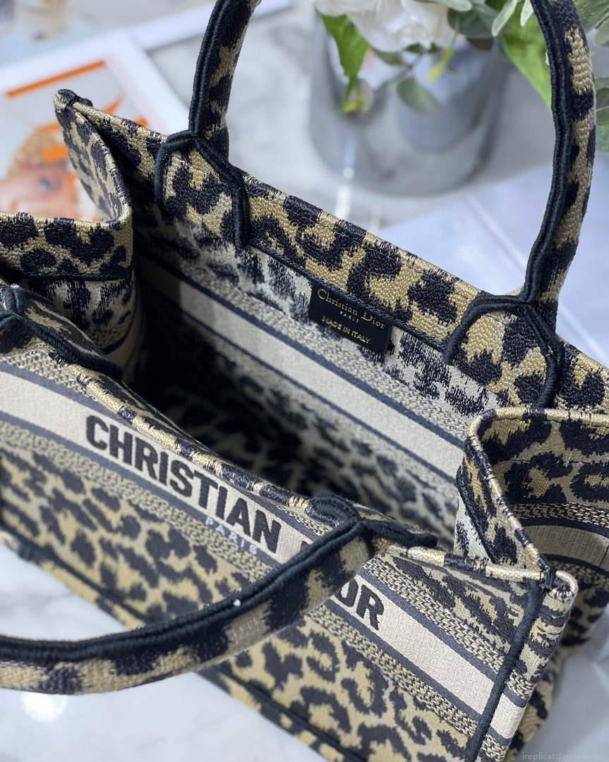 Dior M1265 Small Book Tote Beige Multicolor Mizza Embroidery