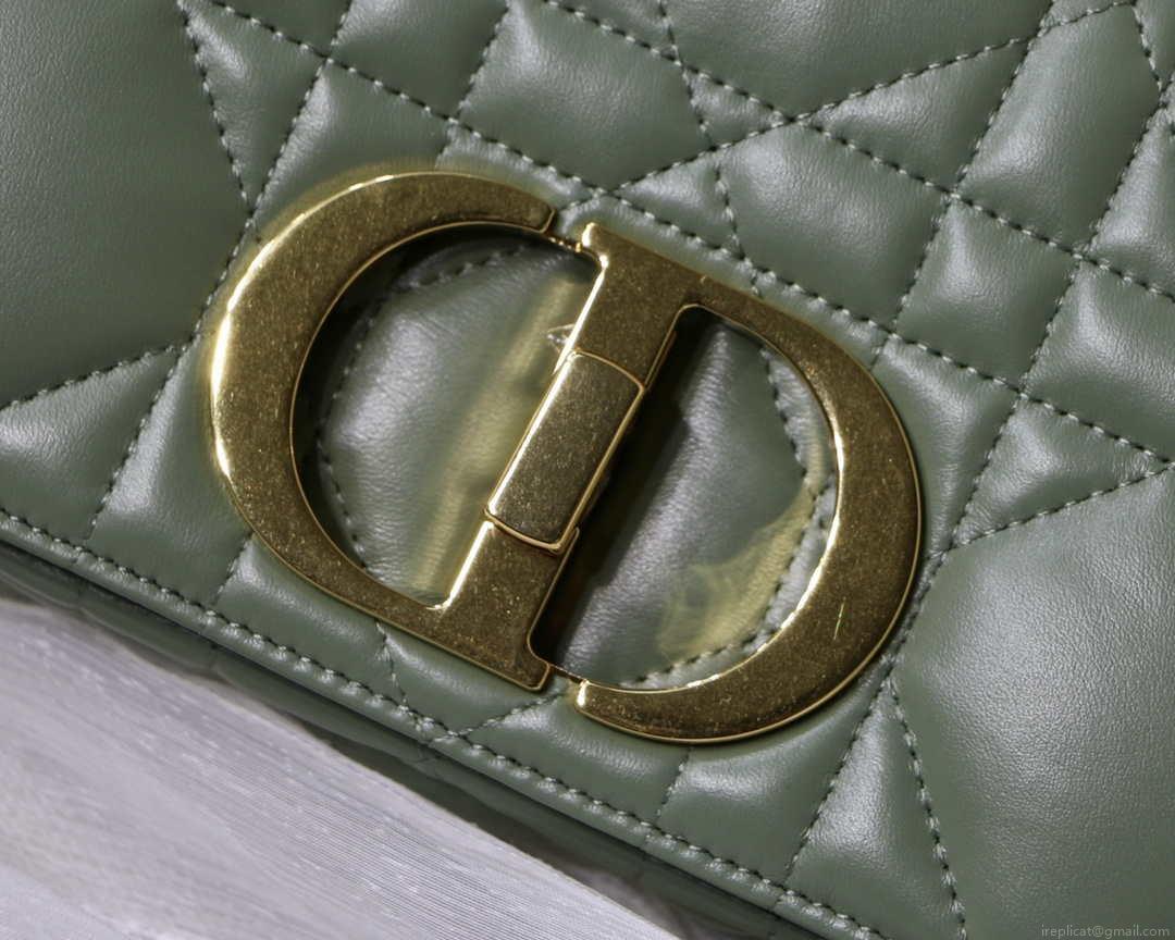 Dior M9241 Small Quilted Macrocannage Calfskin Green