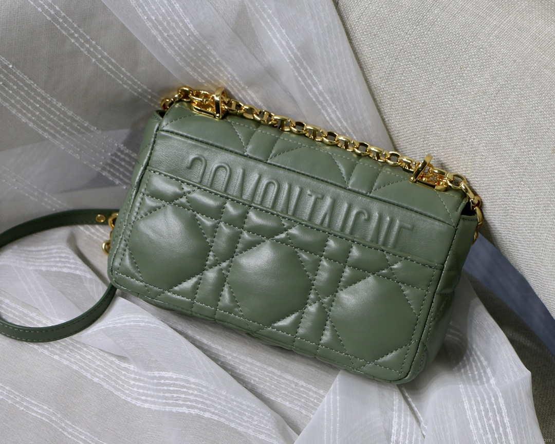 Dior M9241 Small Quilted Macrocannage Calfskin Green