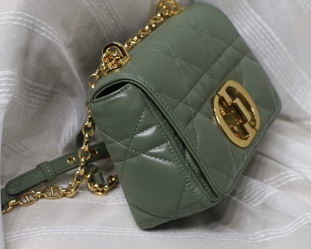 Dior M9241 Small Quilted Macrocannage Calfskin Green