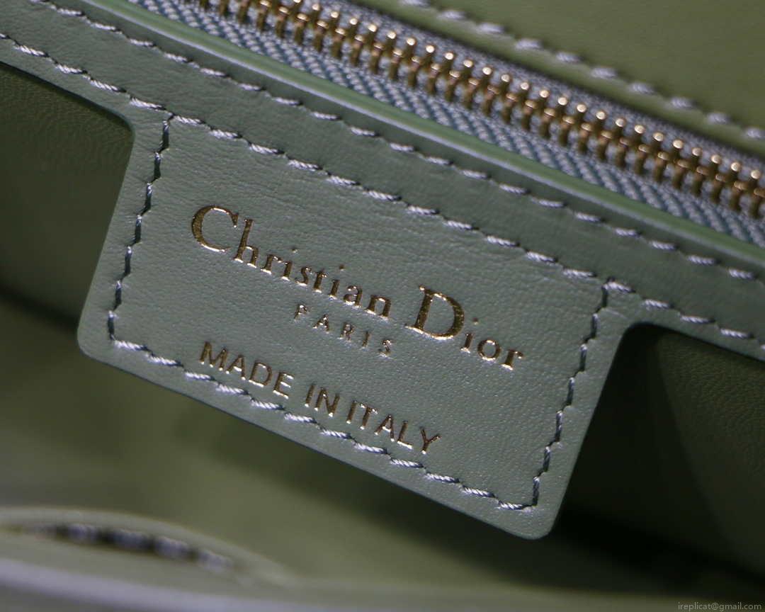 Dior M9241 Small Quilted Macrocannage Calfskin Green