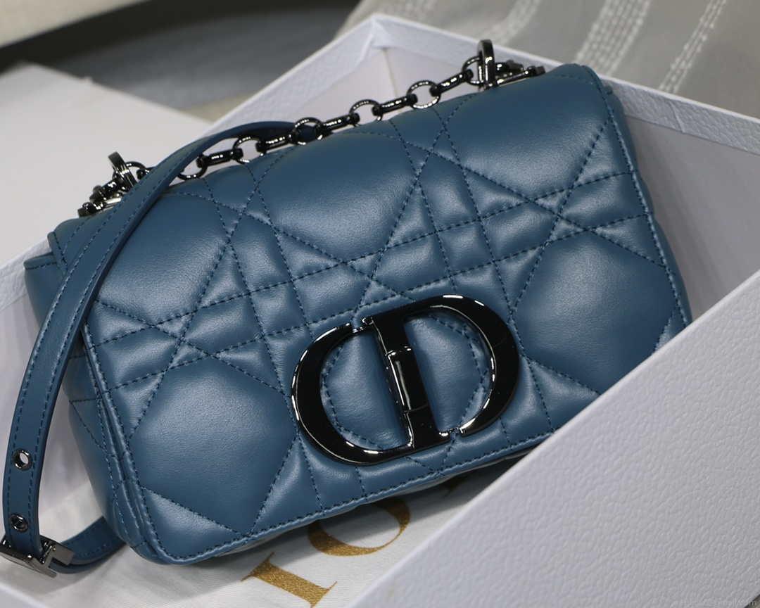 Dior M9241 Small Quilted Macrocannage Calfskin Lake Blue