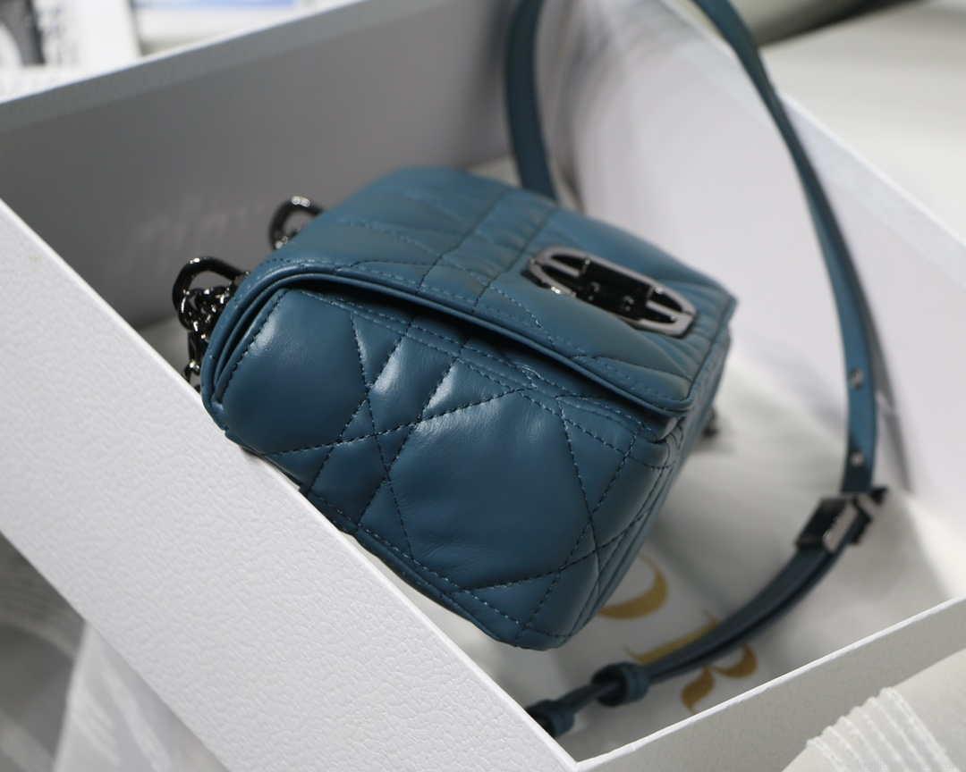Dior M9241 Small Quilted Macrocannage Calfskin Lake Blue