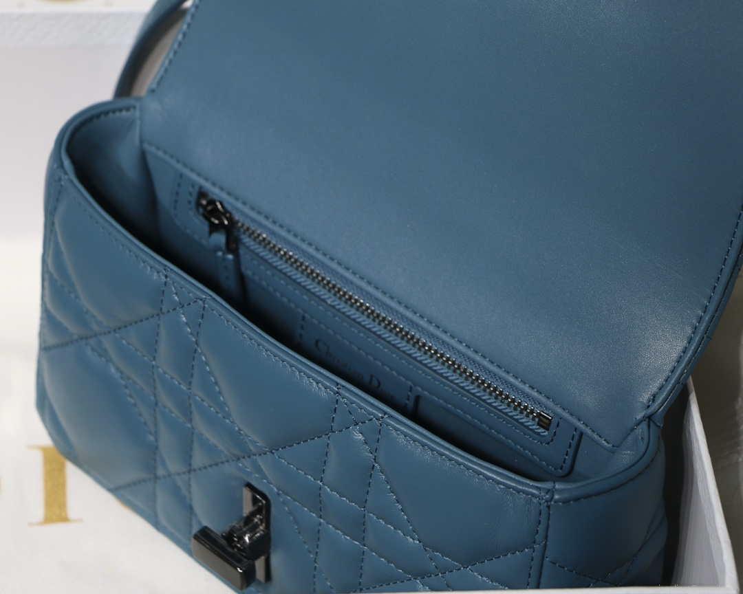 Dior M9241 Small Quilted Macrocannage Calfskin Lake Blue