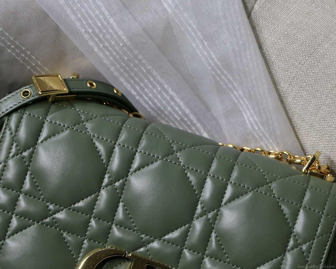 Dior M9242 Medium Quilted Macrocannage Calfskin Green