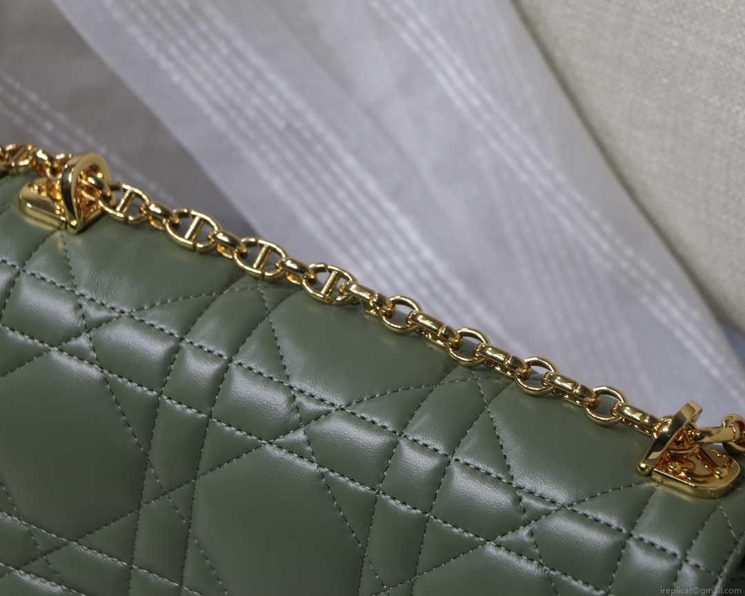 Dior M9242 Medium Quilted Macrocannage Calfskin Green