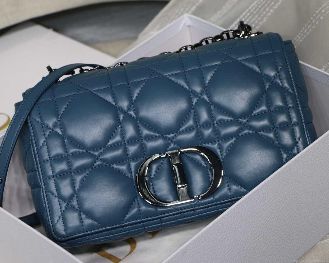 Dior M9242 Medium Quilted Macrocannage Calfskin Lake Blue