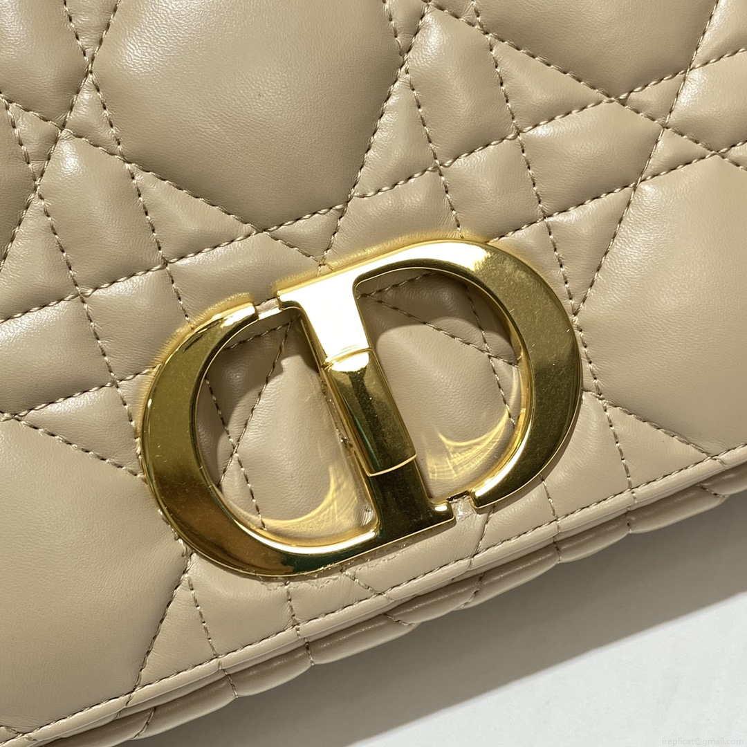 Dior M9242 Medium Quilted Macrocannage Calfskin Yellow