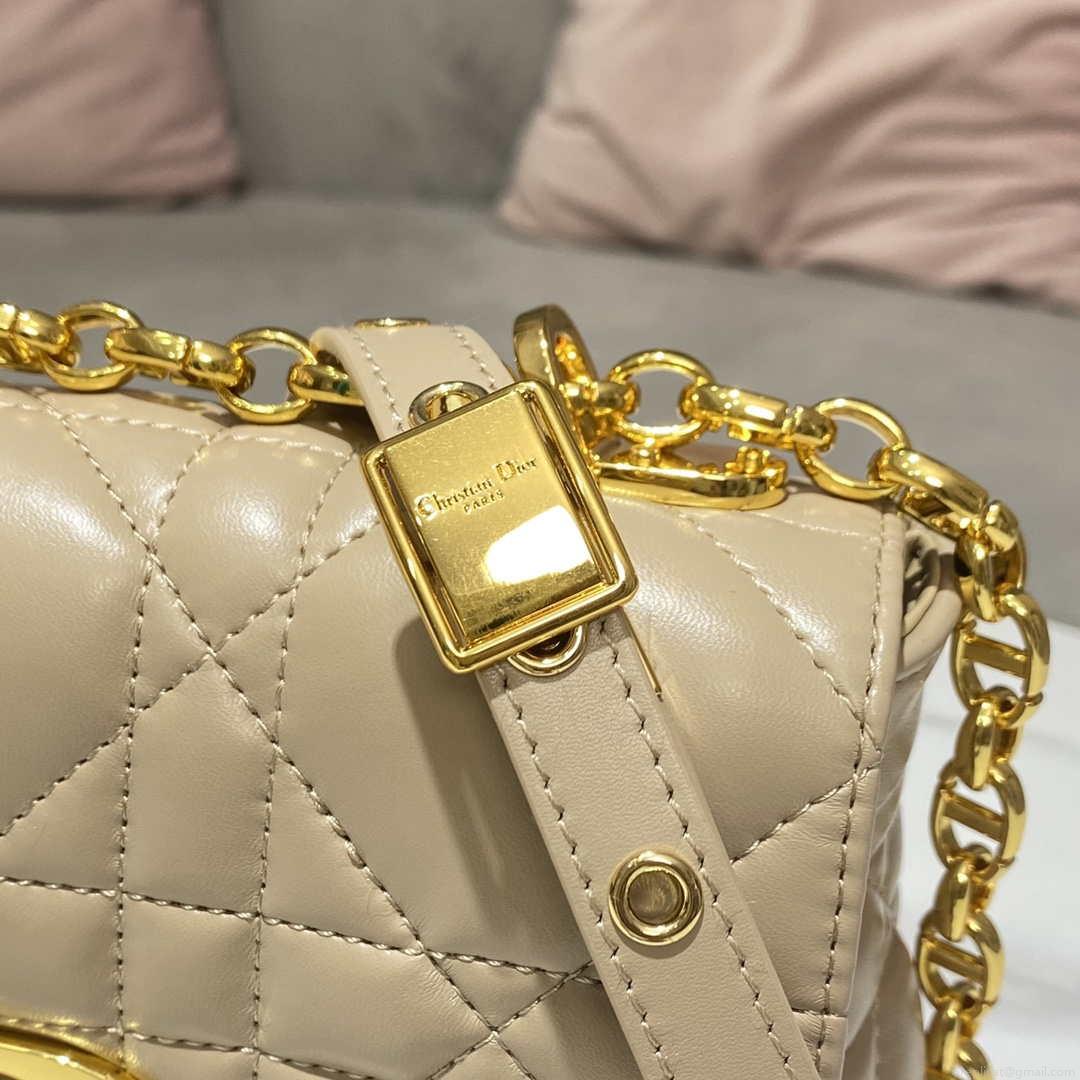Dior M9241 Small Quilted Macrocannage Calfskin Yellow