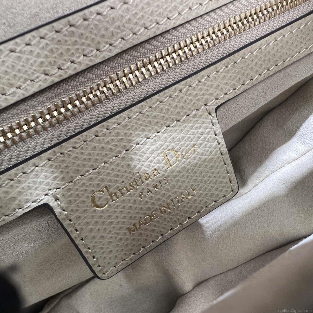 Dior M0455 Saddle Bag With Strap Apricot Grained Calfskin