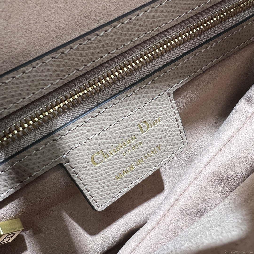 Dior M0455 Saddle Bag With Strap Nude Grained Calfskin