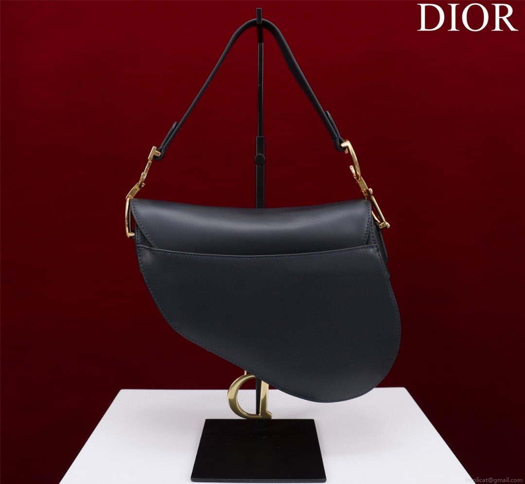 Dior M0455 Saddle Bag With Strap Ultramatte Calfskin Black Gold