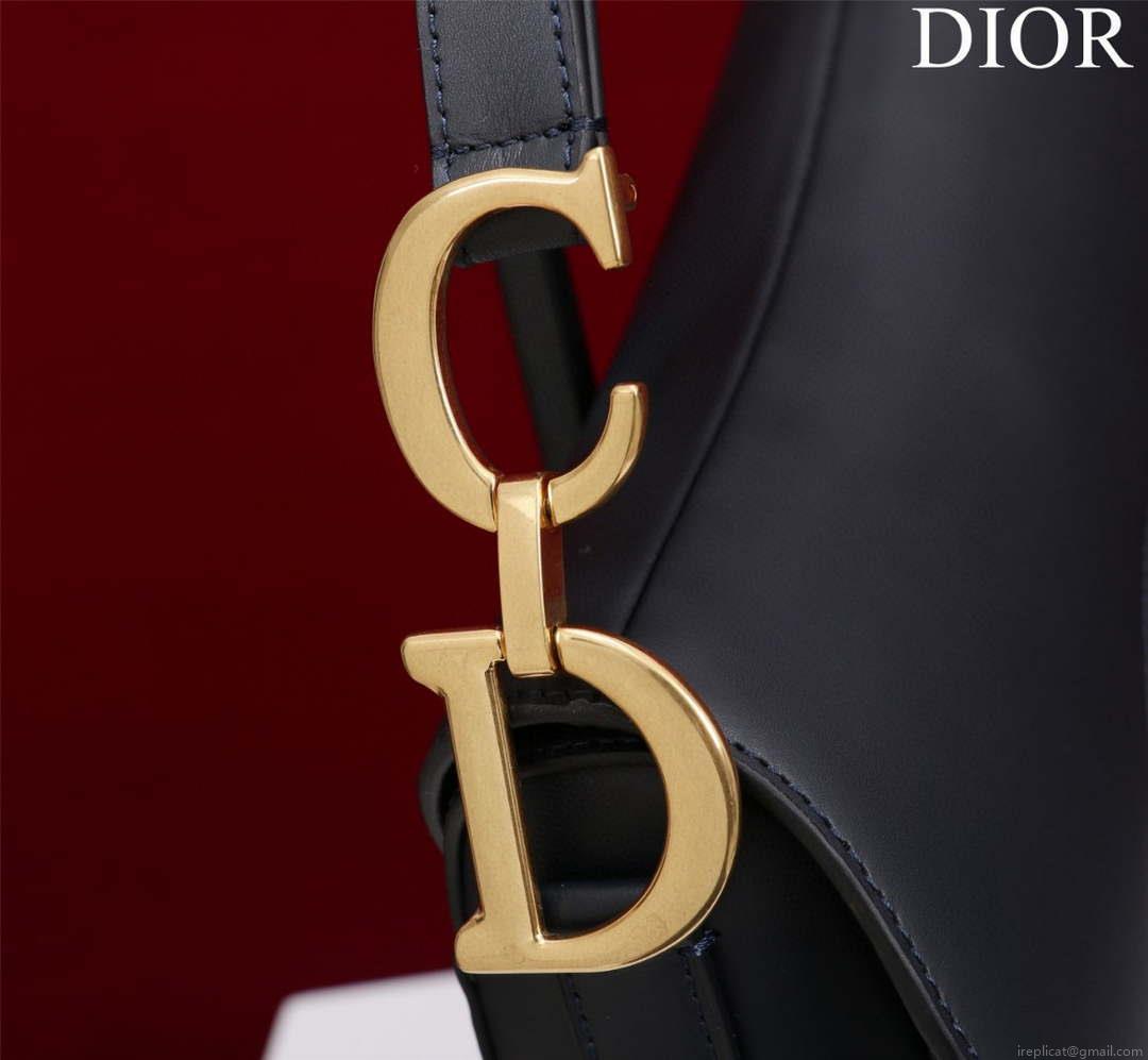 Dior M0455 Saddle Bag With Strap Ultramatte Calfskin Black Gold