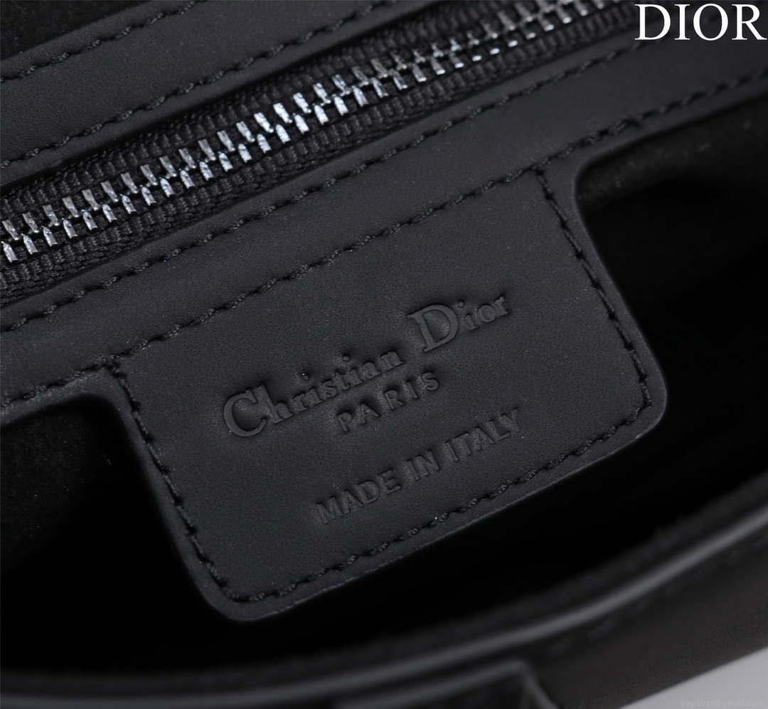 Dior M0455 Saddle Bag With Strap Black Ultramatte Calfskin Black Hardware