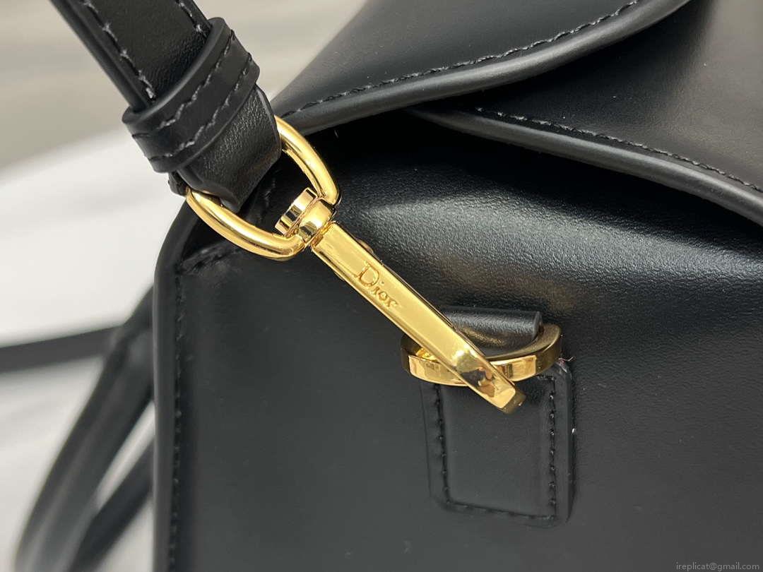Dior M8675 Medium Boston bag Black box Calfskin