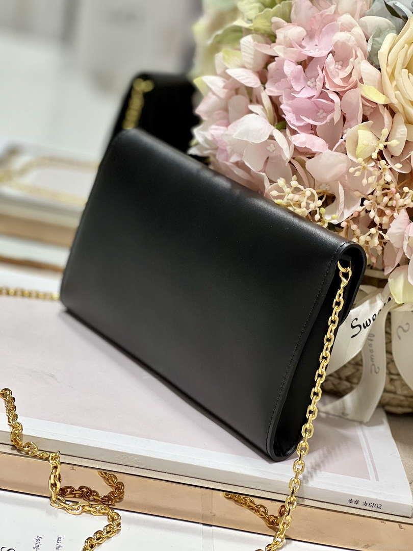 Dior S5703UBPZ_M900 Bobby EAST-WEST Pouch With Chain Black Smooth Calfskin