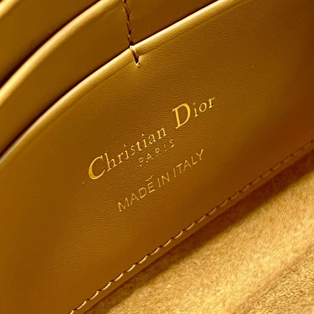 Dior S5703 Bobby EAST-WEST Pouch With Chain Brown Smooth Calfskin