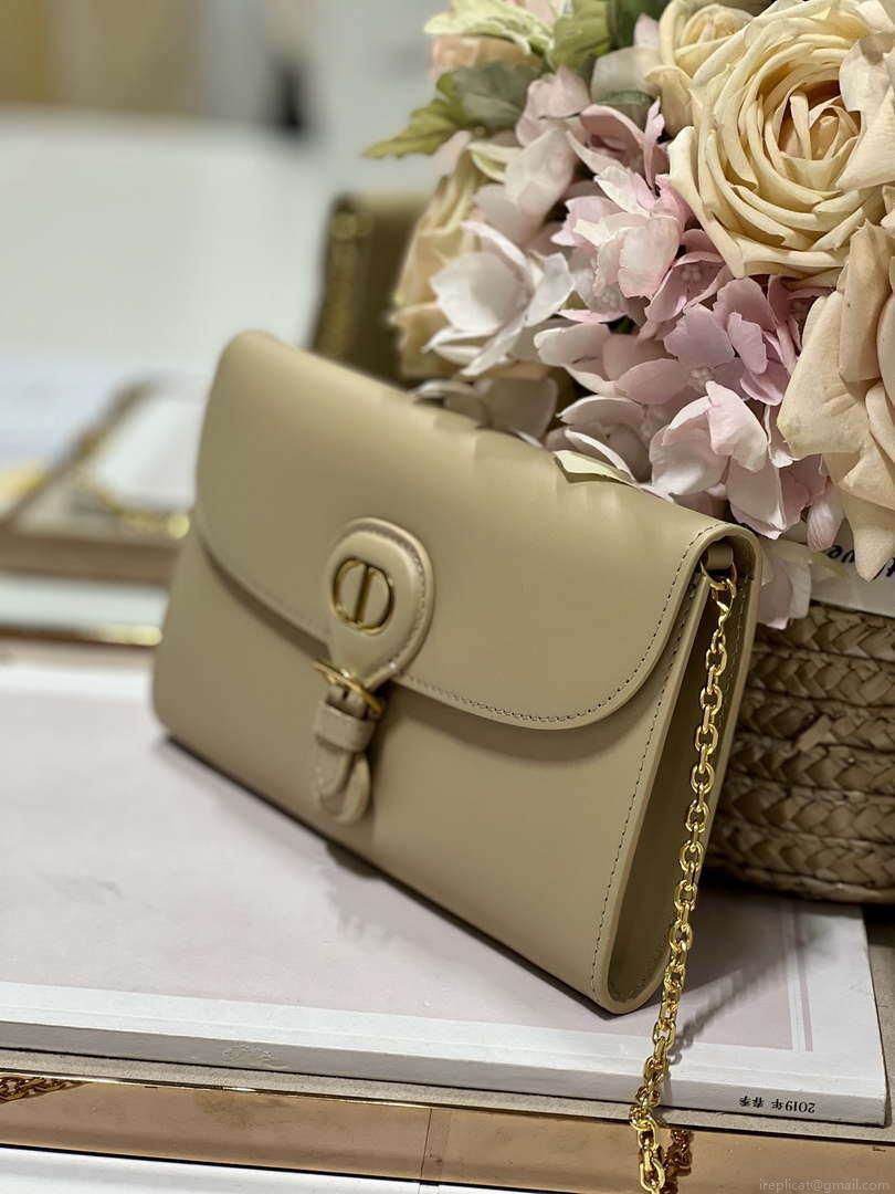 Dior S5703 Bobby EAST-WEST Pouch With Chain Apricot Smooth Calfskin