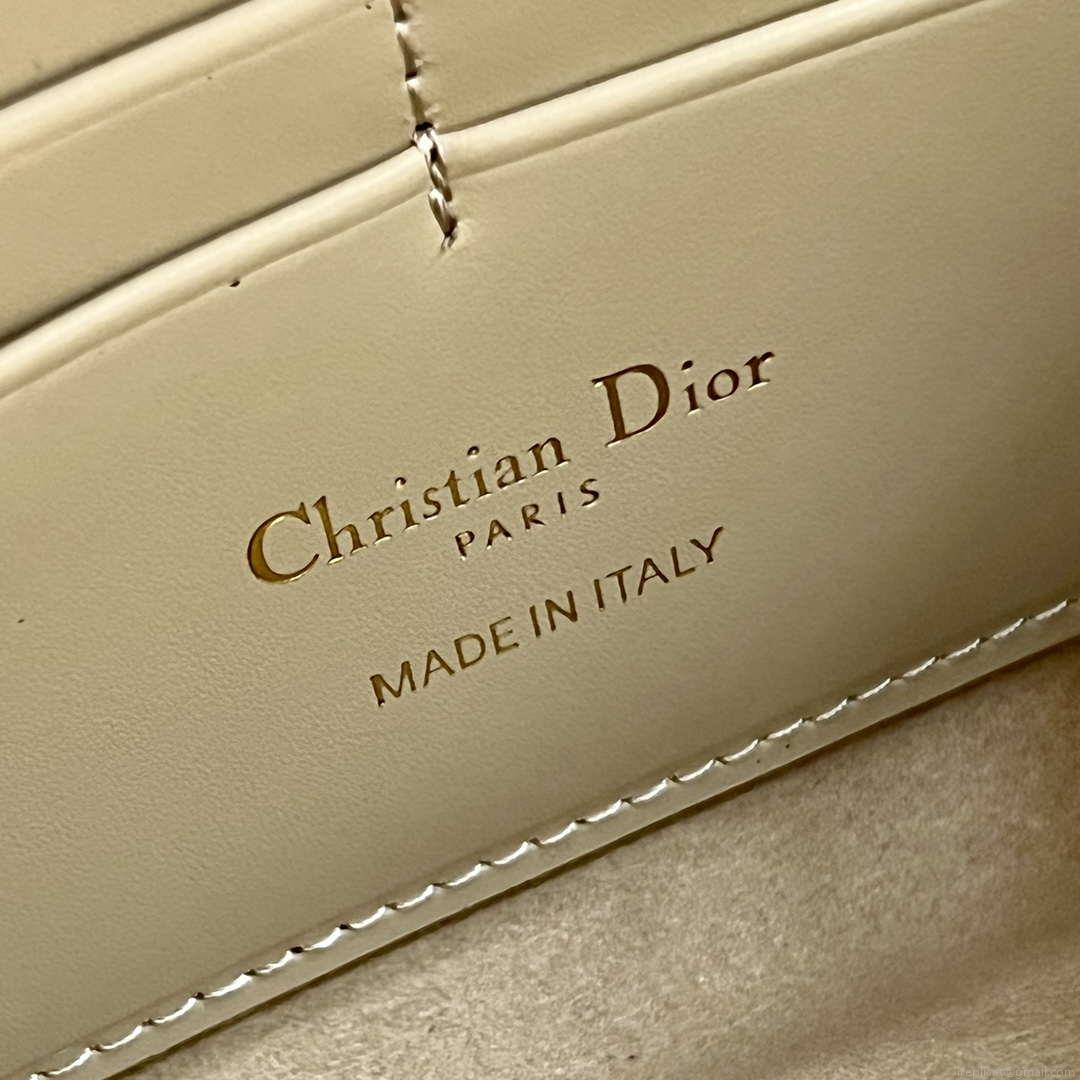 Dior S5703 Bobby EAST-WEST Pouch With Chain Apricot Smooth Calfskin