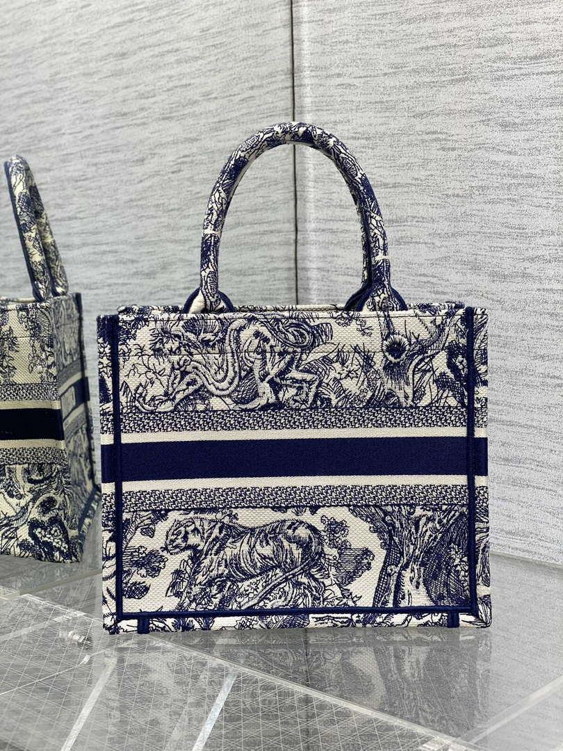 Dior M1265 Small Book Tote Toile de Jouy Sauvage Embroidery M9603