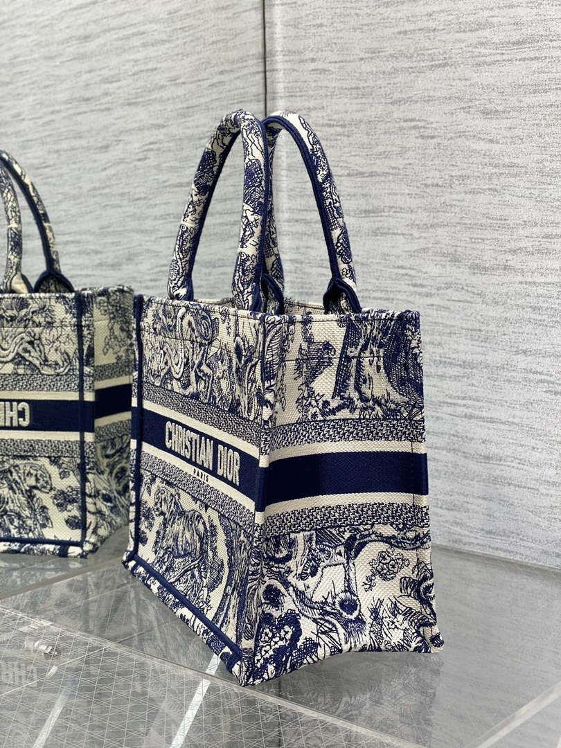 Dior M1265 Small Book Tote Toile de Jouy Sauvage Embroidery M9603
