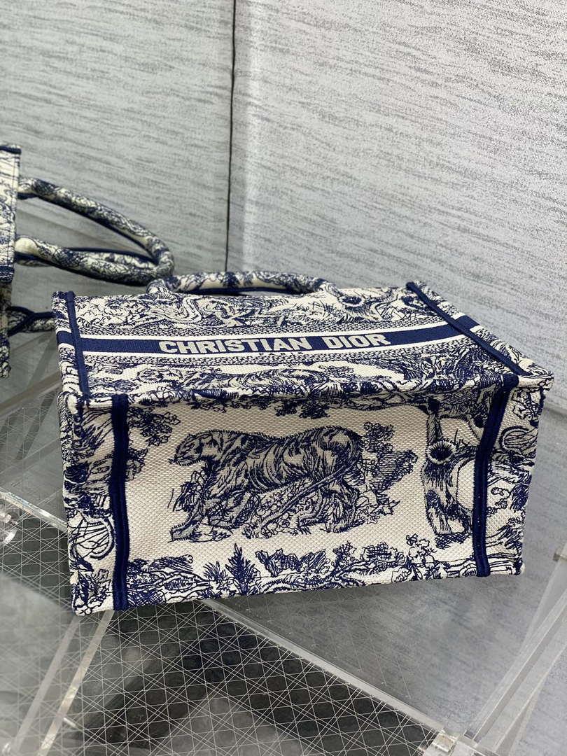 Dior M1265 Small Book Tote Toile de Jouy Sauvage Embroidery M9603