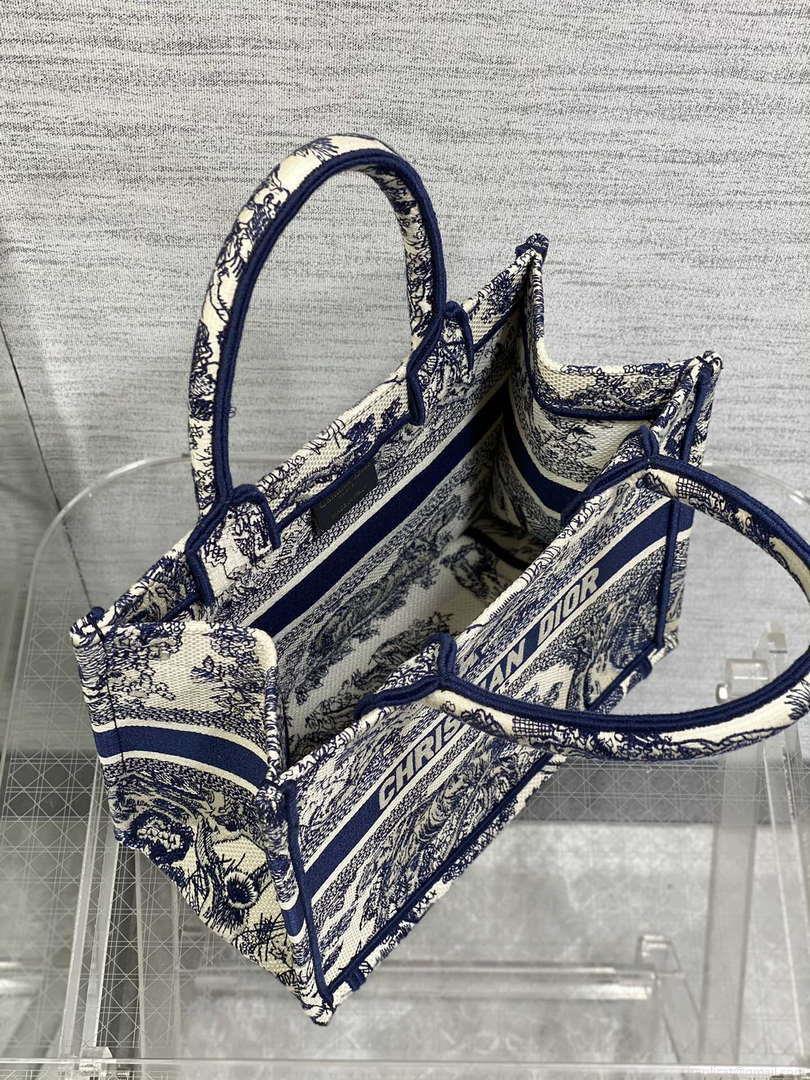 Dior M1265 Small Book Tote Toile de Jouy Sauvage Embroidery M9603