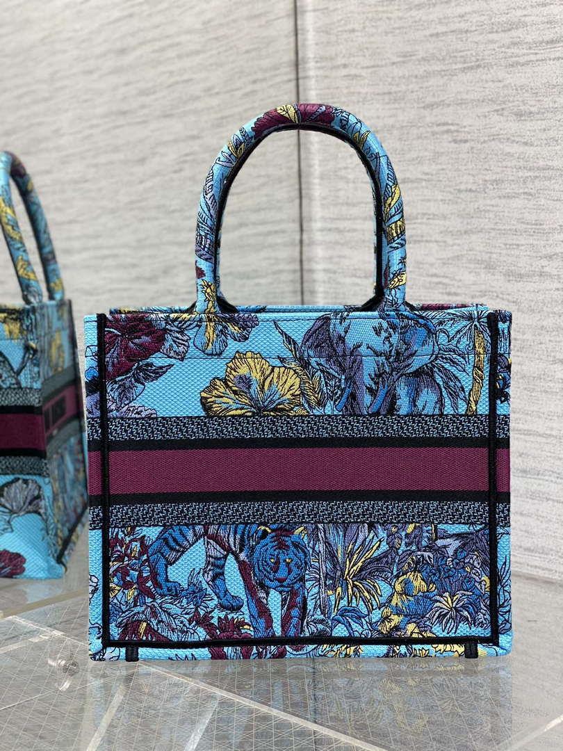 Dior M1265 Small Book Tote Toile de Jouy Sauvage Embroidery M9604