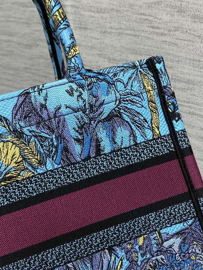 Dior M1265 Small Book Tote Toile de Jouy Sauvage Embroidery M9604