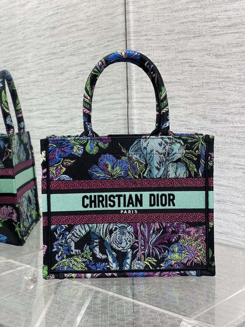 Dior M1265 Small Book Tote Toile de Jouy Sauvage Embroidery M9605