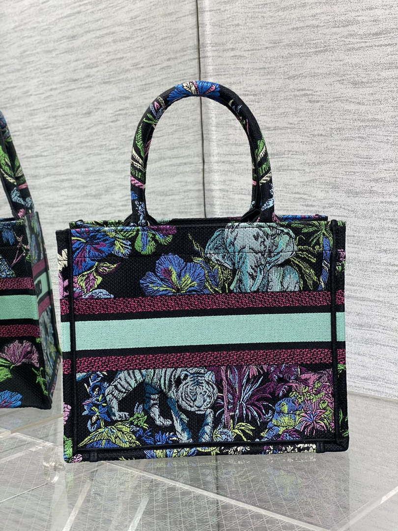Dior M1265 Small Book Tote Toile de Jouy Sauvage Embroidery M9605
