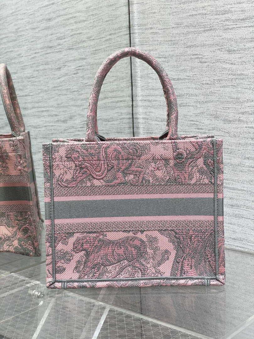 Dior M1265 Small Book Tote Toile de Jouy Sauvage Embroidery M9606