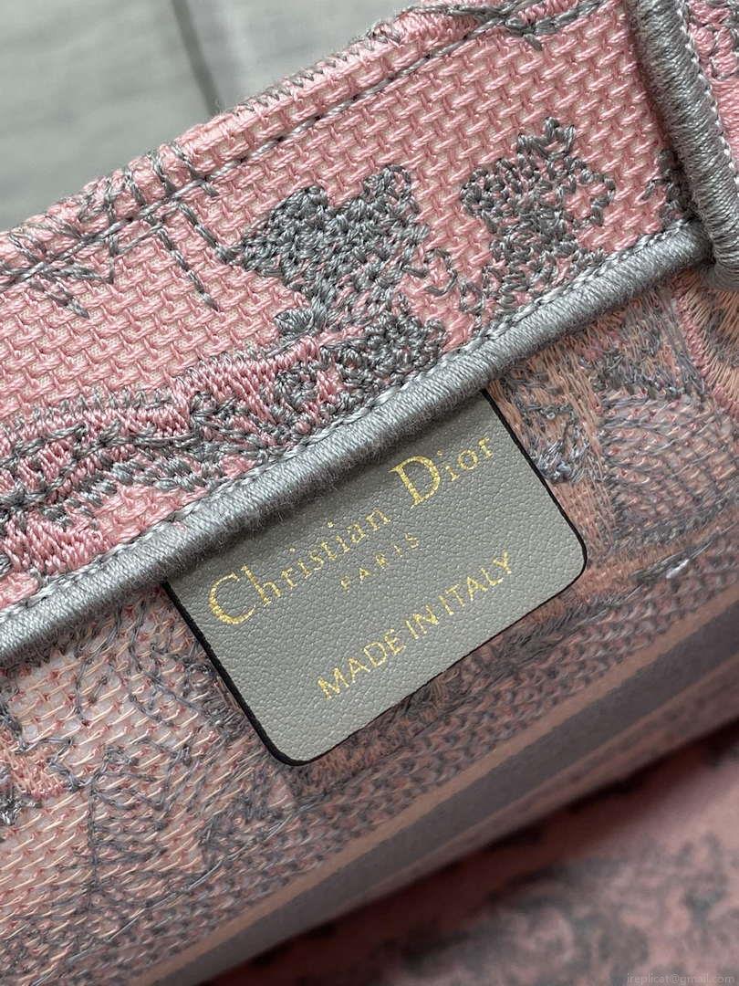 Dior M1265 Small Book Tote Toile de Jouy Sauvage Embroidery M9606