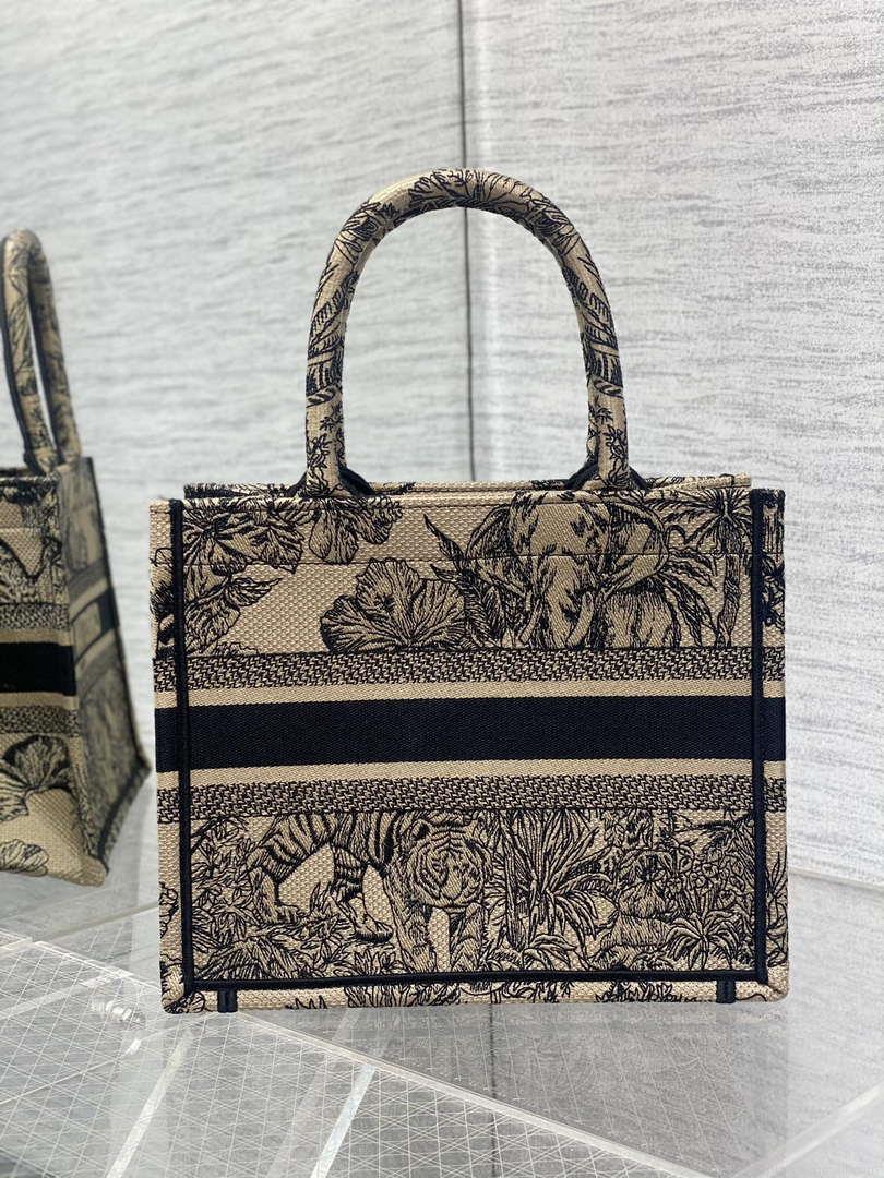 Dior M1265 Small Book Tote Toile de Jouy Sauvage Embroidery M9607