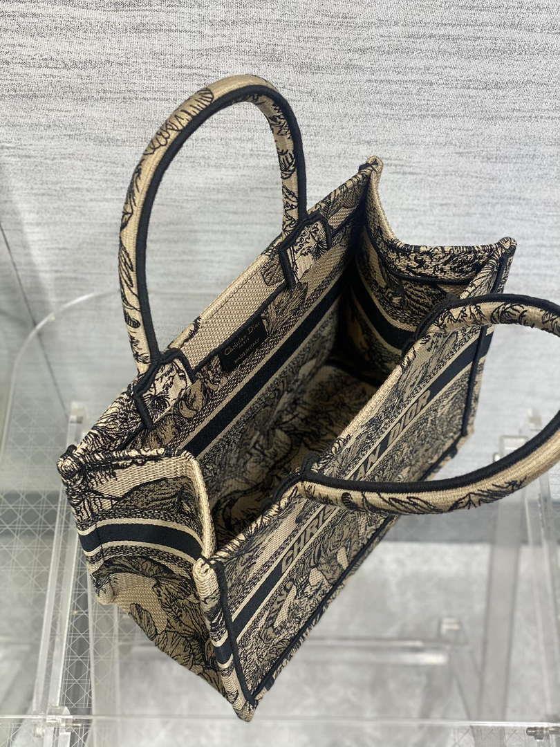 Dior M1265 Small Book Tote Toile de Jouy Sauvage Embroidery M9607