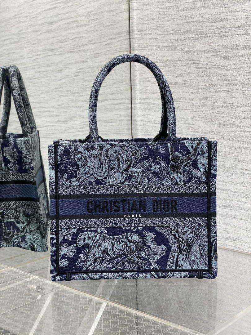 Dior M1265 Small Book Tote Toile de Jouy Sauvage Embroidery M9608