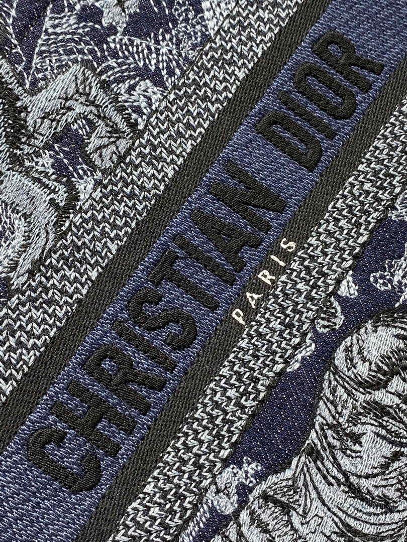 Dior M1265 Small Book Tote Toile de Jouy Sauvage Embroidery M9608