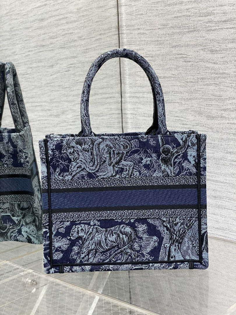 Dior M1265 Small Book Tote Toile de Jouy Sauvage Embroidery M9608