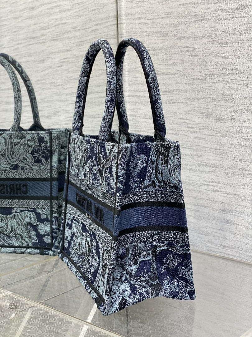 Dior M1265 Small Book Tote Toile de Jouy Sauvage Embroidery M9608
