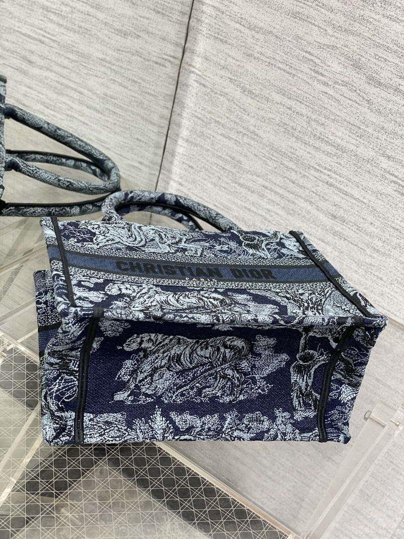Dior M1265 Small Book Tote Toile de Jouy Sauvage Embroidery M9608