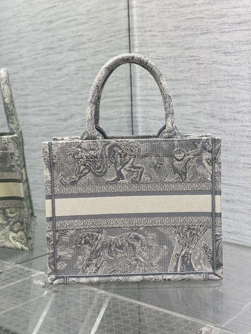 Dior M1265 Small Book Tote Toile de Jouy Sauvage Embroidery M9609