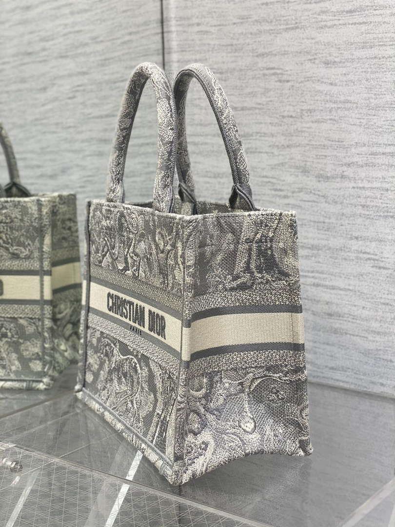 Dior M1265 Small Book Tote Toile de Jouy Sauvage Embroidery M9609